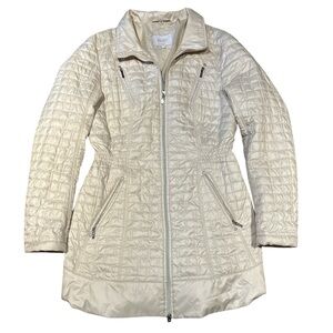 Laundry By Shelli Segal Lightweight Quilted Puffer Jacket Cream Size L